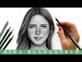 How to Draw and Shade a Girl's Face using Graphite Pencils - My Process Tutorial