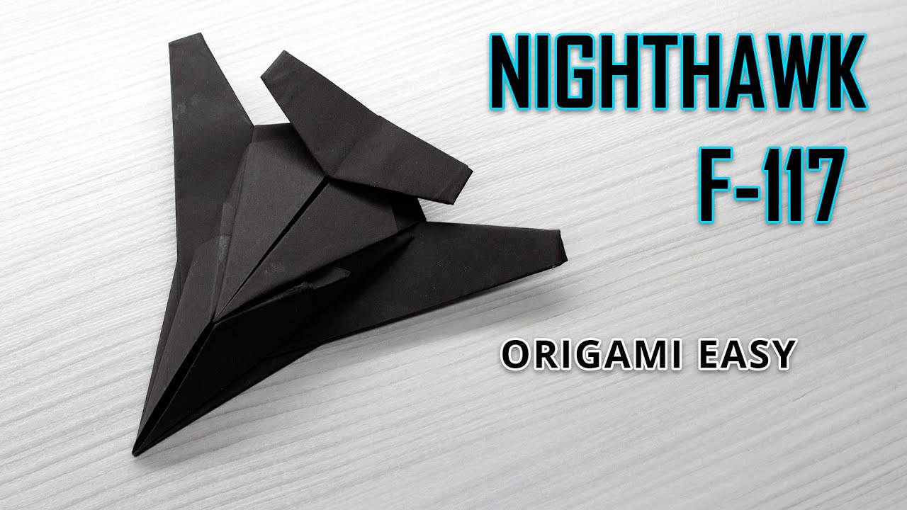 Origami F-117 Nighthawk Tutorial. Aeroplane Origami Easy. - YouTube