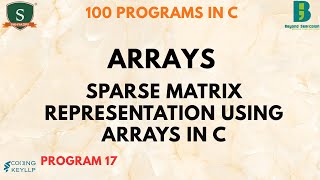 Sparse Matrix Representation in C | 3-Tuple Array Format | 100 Programs in C | Beyond Semicolon