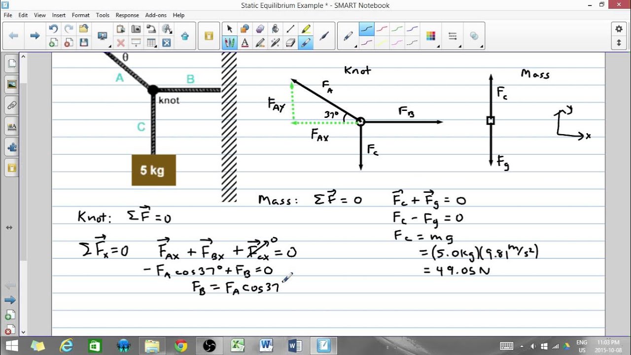 Static Equilibrium Example - YouTube