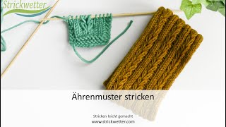 Ährenmuster stricken - Golden and Silver Wheat Band