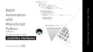 Batch Automation with RhinoScript Python by Junichiro Horikawa