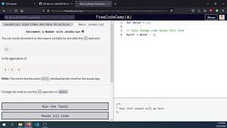 Day 16 Jan21 FreeCodeCamp Decrement A Number With Javascript