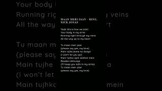 Maan Meri Jaan (Afterlife) - King , Nick Jonas #lyrics #nickjonas #king