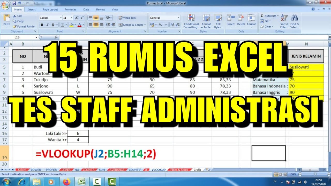 15 Rumus Excel Untuk Tes Admin Kantor Quadexcel
