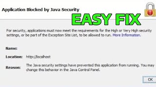 How To Fix Application Blocked by JAVA Security Solution in Windows