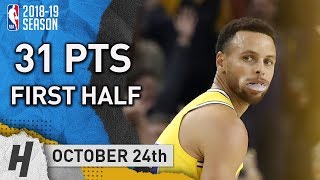 Stephen Curry Full Highlights Warriors vs Wizards 2018.10.24 - 31 Pts in FIRST HALF!