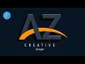 A Z Professional logo design | A Z  Logo design in pixellab || Graphic Art Tips