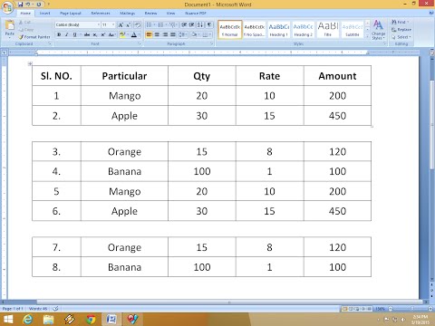 Shortcut key to Split Table in MS Word Shortcut key to Split Table in MS Word