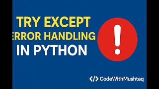 Python Error Handling Made Easy! tryexcept – Avoid Crashes Like a Pro!