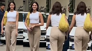 Cutie!! Bombshell 🔥 Ananya Pandey FlauNts Her Tone Figure In Hot Bodycon Crop Top Snapped At Versova