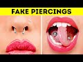 DIY Fake Piercings At Home || 28 Creative Girly DIYs and Hacks