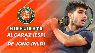 Carlos Alcaraz v Jesper de Jong - 2024 Roland Garros: Round 2 Highlights | Wide World of Sports