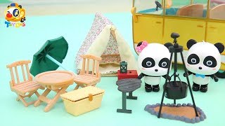 Baby Panda Goes on a Picnic | Barbecue, Tea Party, Cooking | Kids Toy Story | ToyBus