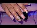 SHORT SUMMER NAILS | SHORT NAIL TUTORIAL FOR BEGINNERS | ONE BEAD METHOD