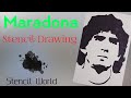 Diego Maradona |Stencil drawing|tutorial