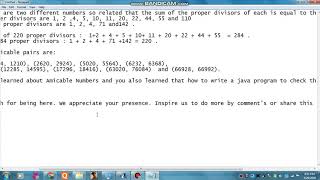 How to write a java program to check Amicable Numbers