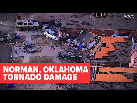 Oklahoma Tornado Damage In Norman: Raw Helicopter Footage - YouTube