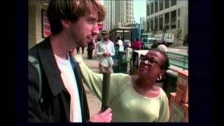 Tom Green talks to Lady on sidewalk