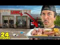 Eating at SKETCHY Restaurants For 24 Hours...