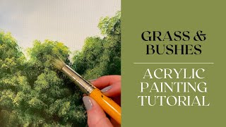 Easy BUSHES - Acrylic painting tutorial