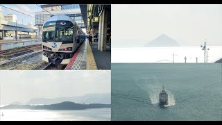 2024年3月　JR西日本，JR四国　マリンライナー　岡山ー＞高松　車窓左側　ノーカット　4Kワイド