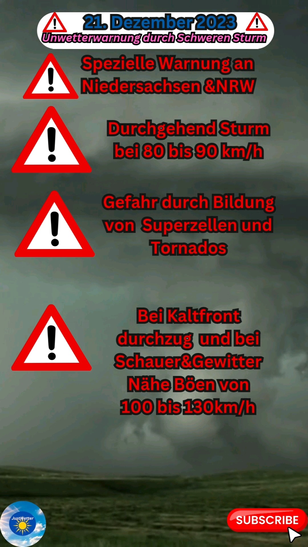 Akute Unwetterwarnung Für Heute 21.12.23 #unwetter #storm #video - YouTube