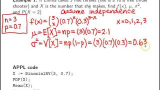 Binomial distribution -- Example 1
