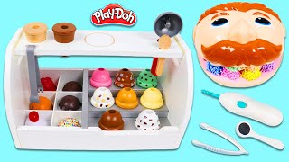 Feeding Mr. Play Doh Head Ice Cream Scoops & Visiting Dr. Drill N Fill Play Dough Dentist!