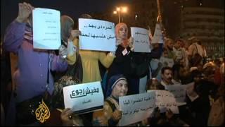 Protesters press political demands in Egypt