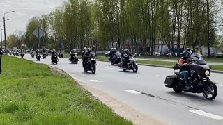 Thousands of motorcycles ride in the season opening parade. Riga, Latvia 2023