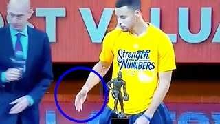 Adam Silver Hilariously Leaves Stephen Curry Hanging At MVP Trophy Presentation