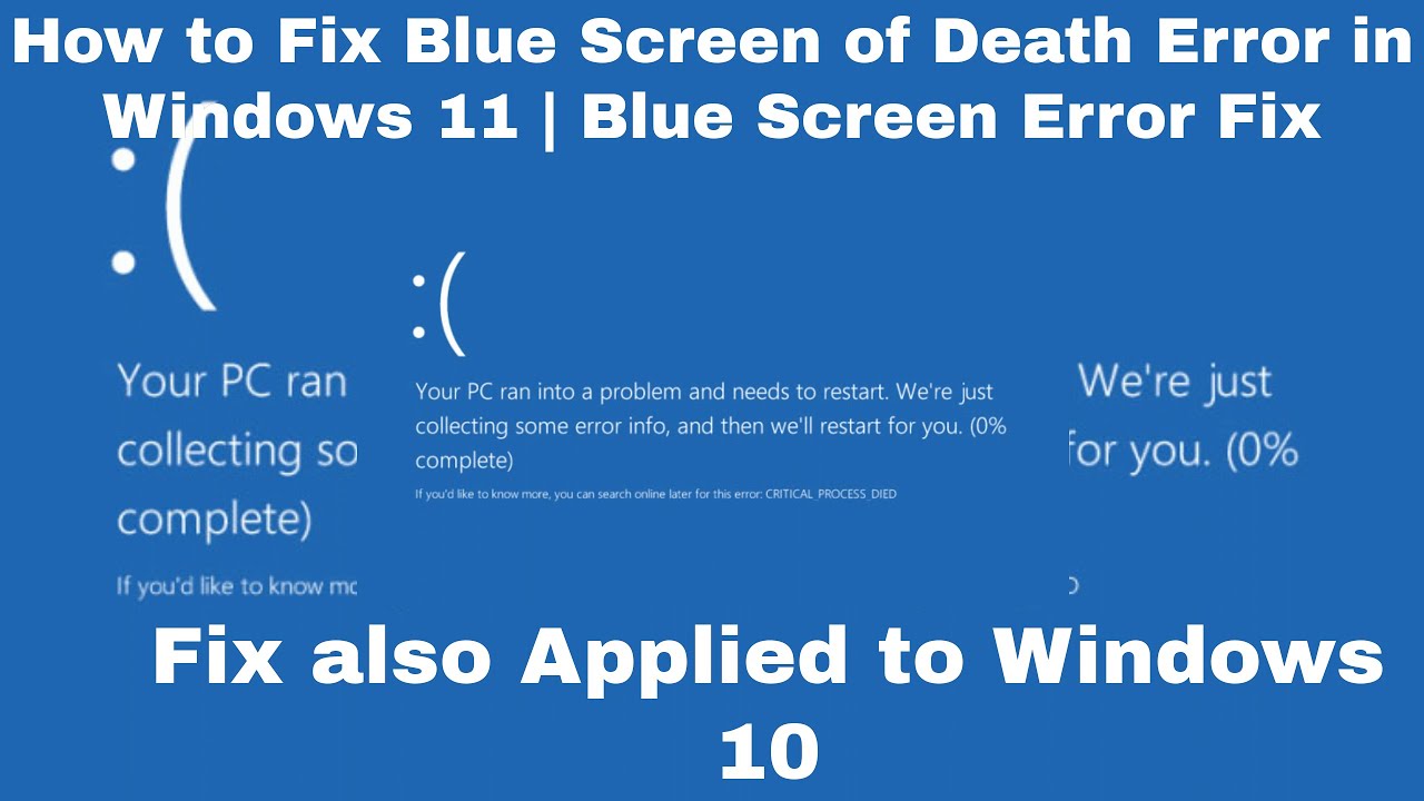 Windows 11 - How To Fix Blue Screen Of Death Error In Windows 11 | Blue ...