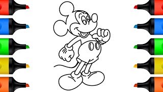 How to Draw Mickey Mouse Coloring Pages for Children Youtube Videos for Kids 4K