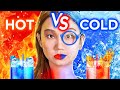 TWIN HOT VS COLD FOOD CHALLENGE || Last To Leave Wins! Alien Prank For 24 Hours By 123 GO! CHALLENGE