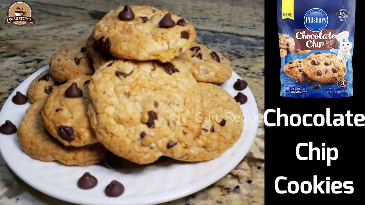 Oven Baked Chocolate Chip Cookies With Pillsbury Cookie Mix - YouTube