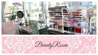 Updated Beauty Room- Makeup Collection, Decor and Storage