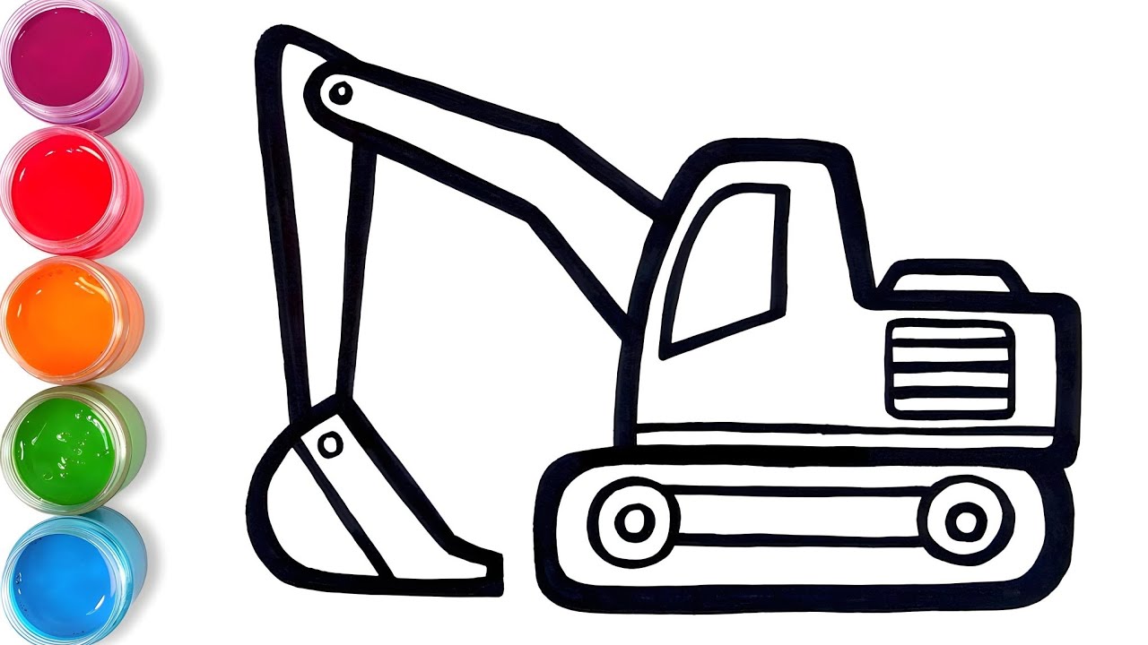 How To Draw An EXCAVATOR Easy / Drawing Excavator Step By Step - YouTube