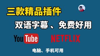 三款超好用的YouTube、Netflix精品插件，免费使用。双语字幕、学外语、网页翻译等统统搞定