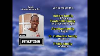 Barthelmy Isidore ~ Long Obituary