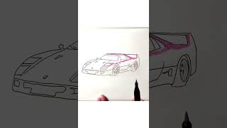 Ferrari F40 Drawing in 60 Seconds #drawing #ferrari #f40