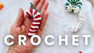 10-Minute DIY Christmas Ornaments: Easy Crochet Wreath & Candy Cane Tutorial