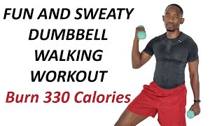 30 Minute FUN AND SWEATY Walking with Weights Workout 🔥330 Calories🔥