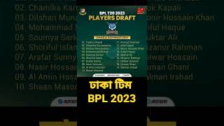 Dhaka Team 2023 BPL