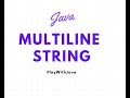 Multi line String in java 17