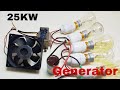 how to make 25 KW generator 220v free energy with fan, light,capacitor,magnet ||Free Electricity