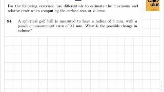 Differentials and Maximum Error, Relative Error