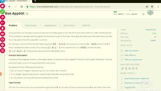 Hackerrank solution- bon appetit