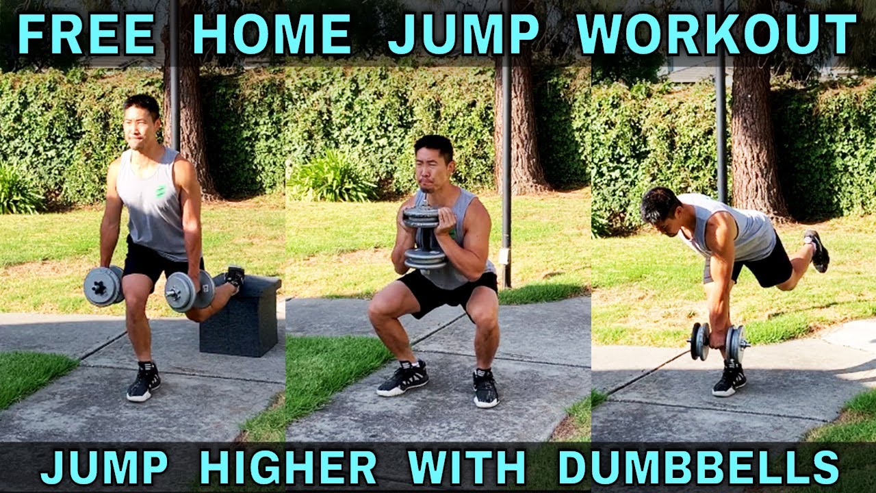 FREE DUMBBELL JUMP WORKOUT AT HOME | How To Jump Higher - YouTube