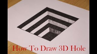 How To Draw 3D Hole -  Anamorphic Illusion tricks